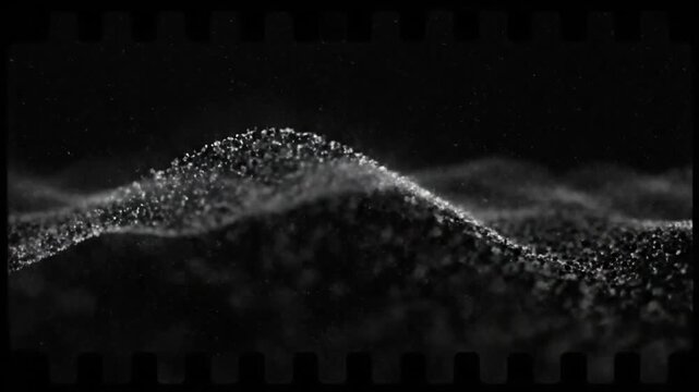 Ethereal Particle Waves Flowing Through Dark Space Abstract Animation