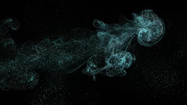 ethereal swirling particles in dark fluid dynamics simulation abstract motion background