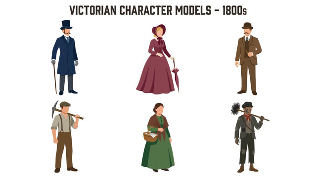 Victorian Era Character Models - 1800s