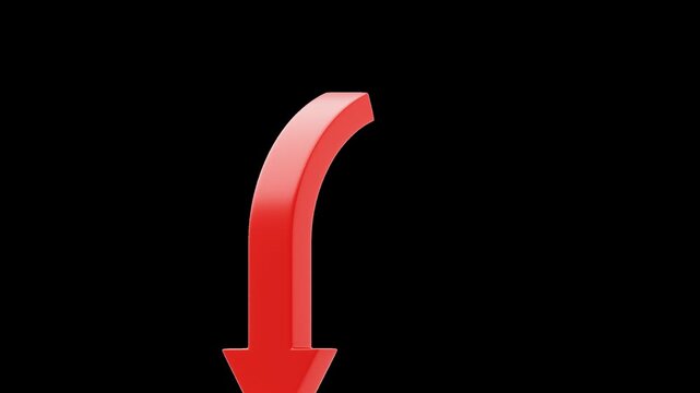 3D Down arrow | Alpha Channel