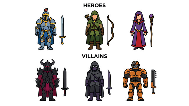 Pixel Art Heroes and Villains: Game Characters