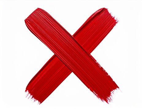 Rotes X aus kr&auml;ftigem Pinselstrich &ndash; Symbol f&uuml;r Ablehnung und Fehler