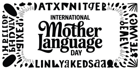 International mother language day celebration with diverse alphabet border design © MD.RAHIM