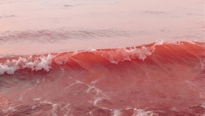 Rose-Tinted Ocean Wave - A Serene Coastal Scene at Sunset.