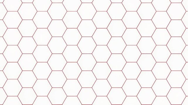 Red Hexagon Grid Completion Animation for Technology and Data Concept