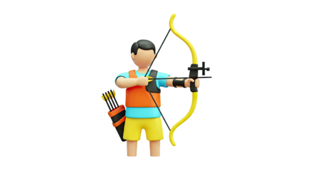 3D Archer Character with Bow and Arrows