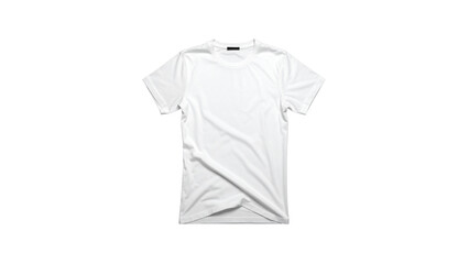  White T-Shirt Front View Mockup, Flat Lay, Isolated on Transparent Background
