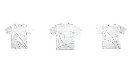  White T-Shirt Front View Mockup, Flat Lay, Isolated on Transparent Background