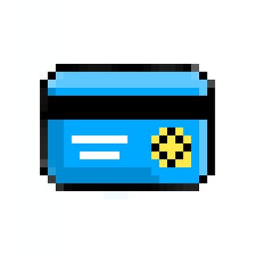 Pixel Art Credit Card Icon for Digital Transactions.