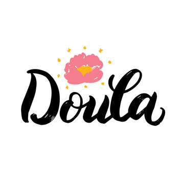 
Doula Love Hand Drawn Lettering Illustration for Women Support, T Shirt Print, Sticker and Poster Design
