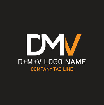 DMV logo design vector, flat and minimal text logo design dmv. typography and unique modern business logo dmv design