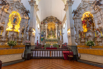 Obraz premium Nossa Senhora do Rosário church: Colonial Baroque Church and Historic Architecture in São João del-Rei, Minas Gerais, Brazil