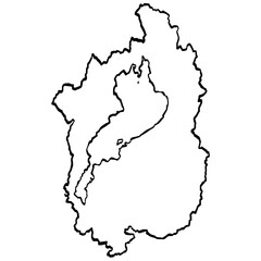 Fototapeta premium 滋賀県地図 筆タッチ 和風 近畿 西日本 / A brushstroke map of Shiga Prefecture