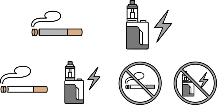 No smoking and vaping with cigarettes and e-cigarettes no vaping smoking ban