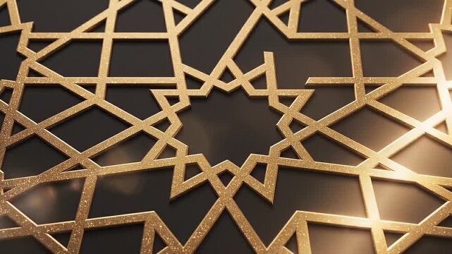 Luxurious gold geometric pattern on black background
