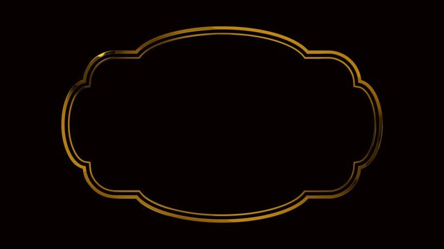 set of luxury golden frame animation