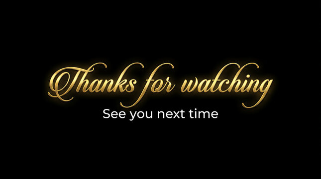 Elegant Golden Thanks for Watching Video Outro.