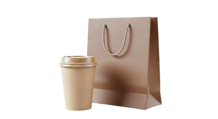 Coffee Cup and Shopping Bag