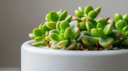 Green Succulent in White Ceramic Pot / 白い陶器の鉢に入った緑の多肉植物6