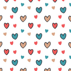 Cute Pastel Heart Seamless Pattern Minimal Love Background