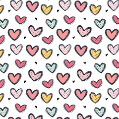 Cute Pastel Heart Seamless Pattern Minimal Love Background