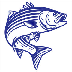 Vibrant Striped Bass Fish 