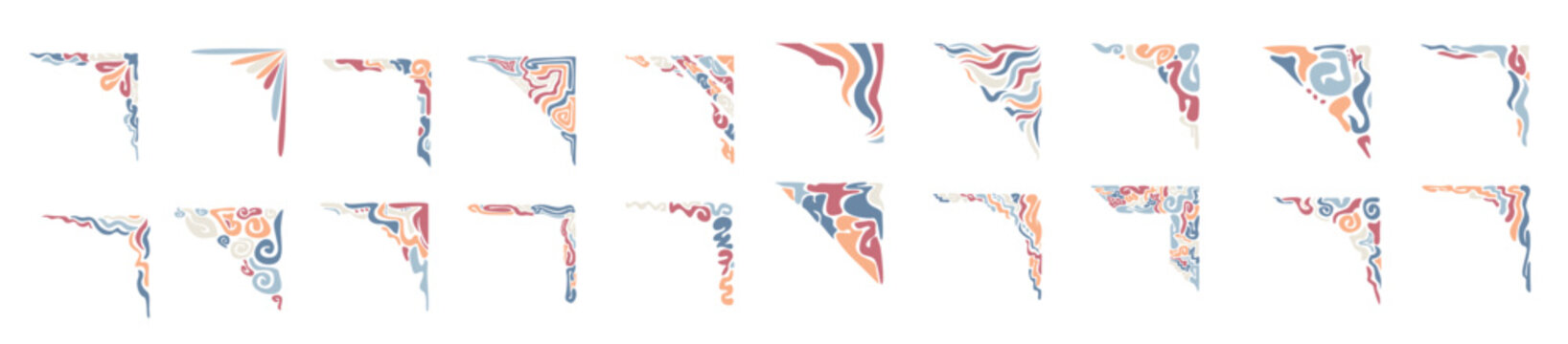 abstract ornament border element set