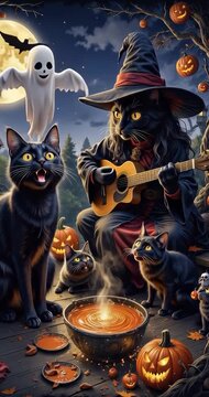 halloween, calabaza, vector, bate, acomodador, duende, bruja, felinos, ilustraci&oacute;n, dibujos animados, oto&ntilde;al, horror, icono, vacaciones, ara&ntilde;a, designio, aborto, asustadizo, gorros, celebraciones, cal
