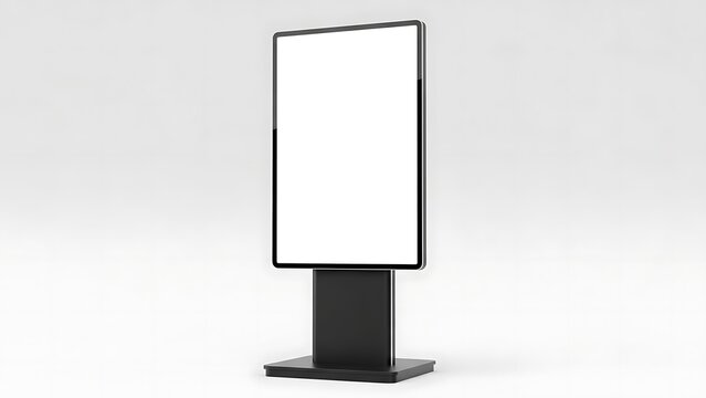 Digital Signage Mockup Template Display Stand Advertising Solutions Blank Screen for Marketing Announcements Mock Up Promotions Promotions Advertising Board