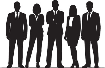 Silhouette of a professional business team