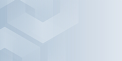 Fototapeta premium Abstract hexagonal lines on a gray gradient color background. Geometric stripe lines design