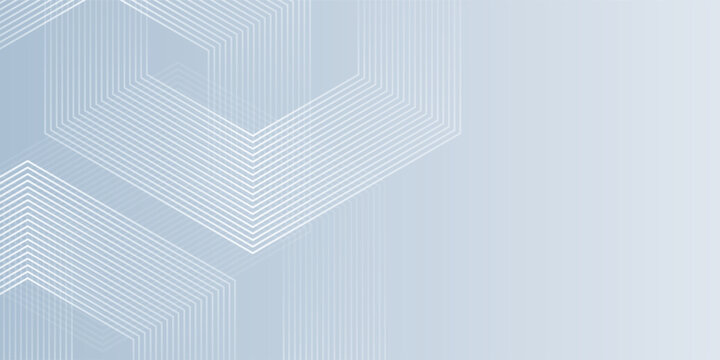 Abstract hexagonal lines on a gray gradient color background. Geometric stripe lines design