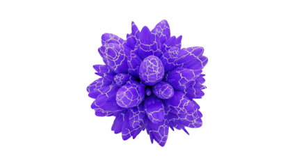 Abstract Purple Spheres with Intricate White Cracks