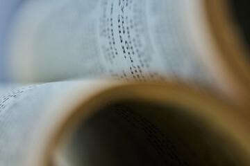 Macro Close-Up of Vintage Book Pages