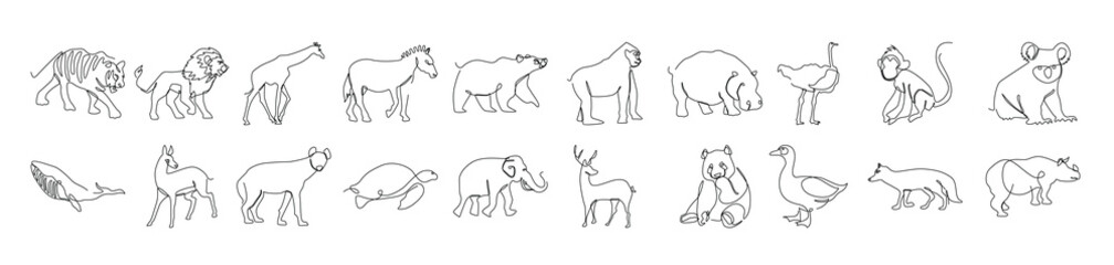 Obraz premium abstract monoline animal element set