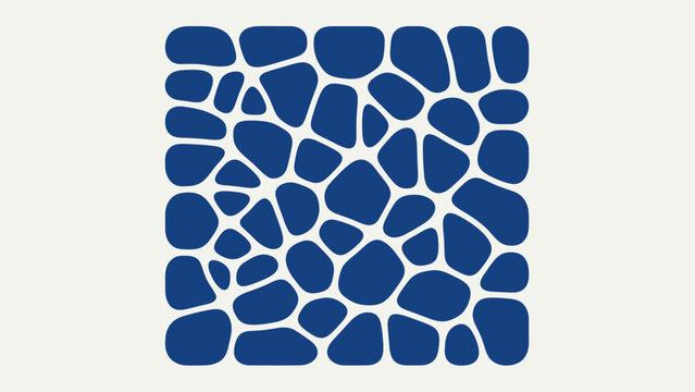 Abstract blue organic shapes pattern on a light background.