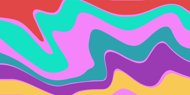 Abstract pattern with a rainbow color palette typical of psychedelic art.