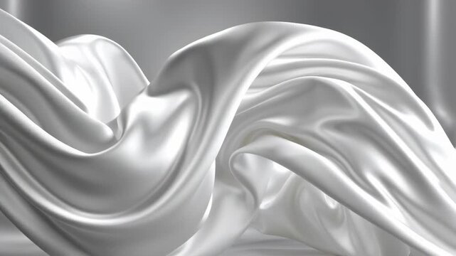 Elegant Flowing White Silk Background / 優雅に揺れる白いシルクの背景4