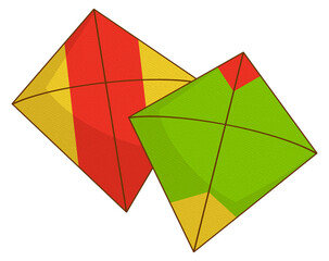 Obraz premium Bright traditional kites illustration symbolizing joy and celebration during kite festival.