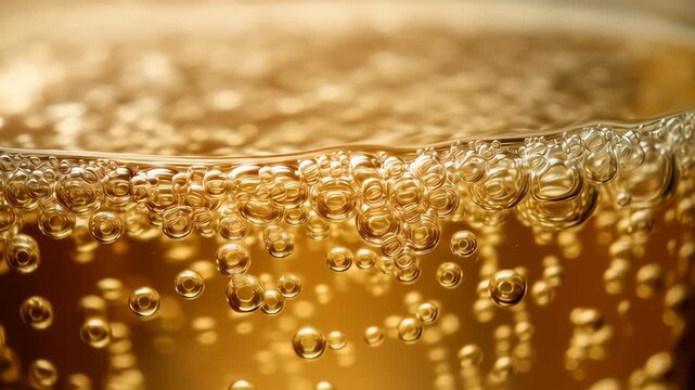 Golden Champagne Bubbles in Crystal Glass / クリスタルグラスの中の黄金のシャンパンの泡5