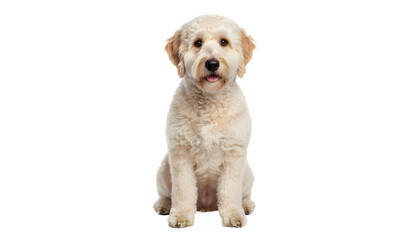 Obraz premium Cute Brown Labradoodle Isolated on transparent Background
