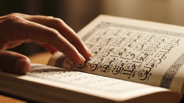 Hand Turning Page of Music Book.