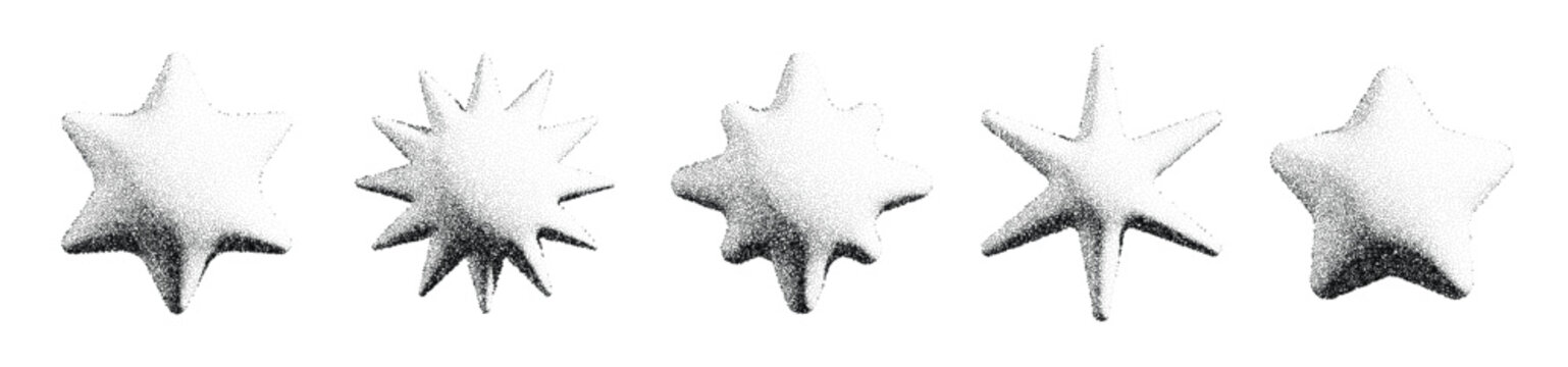 black stipple stars collection d dotted textured sparkles 