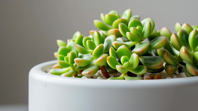 Green Succulent in White Ceramic Pot / 白い陶器の鉢に入った緑の多肉植物5