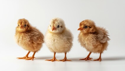 Fototapeta premium Little birds against a light backdrop