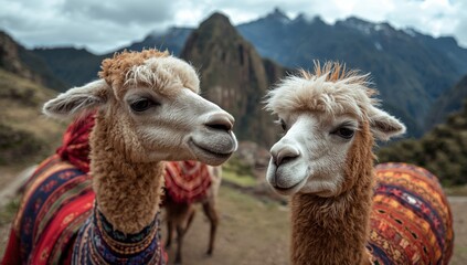 Obraz premium Llamas and alpacas - Cusco, Peru