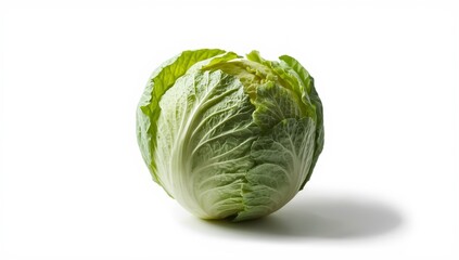 Obraz premium Lone cabbage against a white background