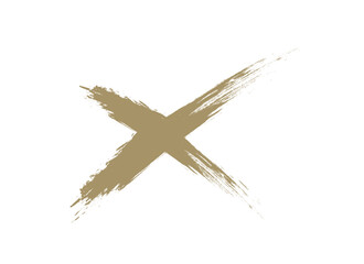 金色のバツ印のイラスト素材