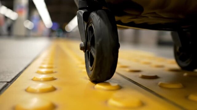Ai generated wheel movement on tactile pathway in urban transit station generative ai perspectives on accessibility