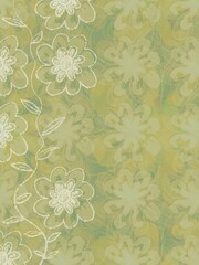 line art floral watercolor digital stationary